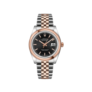 Rolex Datejust 36 116201 Stainless Steel Rose Gold Black Dial
